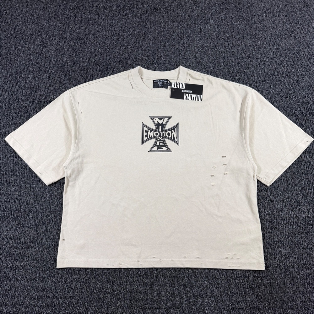 Mixed Emotion Biker‎ Graphic T-Shirt Men's XL Oversized Heavyweight Cotton NWT
